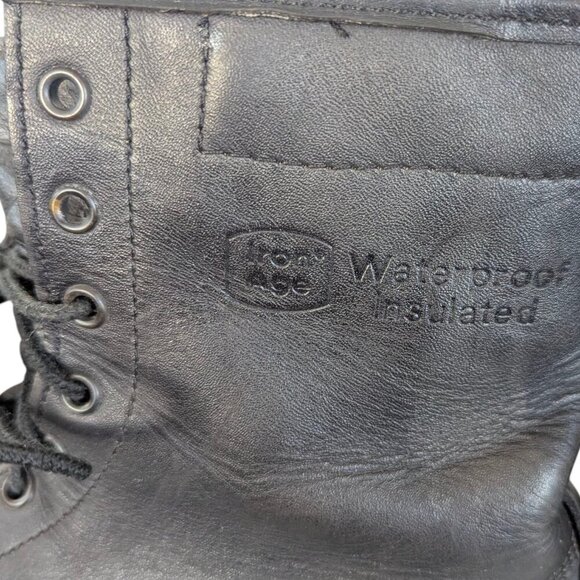 Vintage Waterproof/Insulated Black Leather Men\'s Steel Toe Combat Boot Size 10.5 main image 4